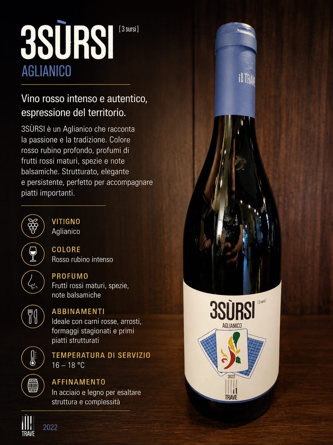 IL TRAVE – 3SURSI – AGLIANICO 12%